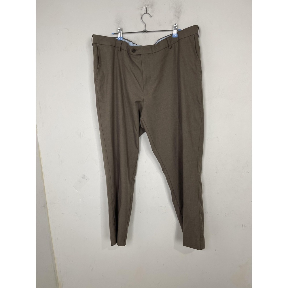 Peter Millar Pants Mens 42x34 Brown Golf Classic Flat Front Performance Trousers - Picture 2 of 11